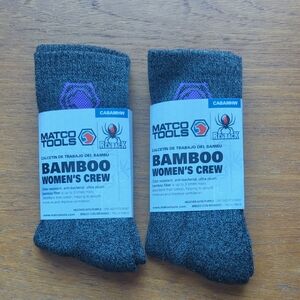 2 Pair Matco Tools Redback Bamboo Women's Crew. NWT.